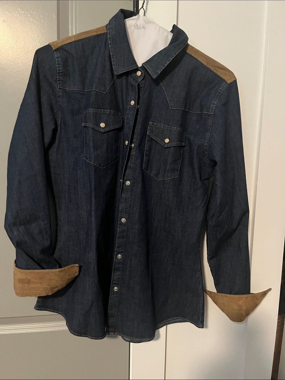 Lucchese western shirt with faux suede accents